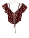 Poupette St. Barth Size XS Red, Pink & White Cotton Off Shoulder Printed Top Red, Pink & White / XS
