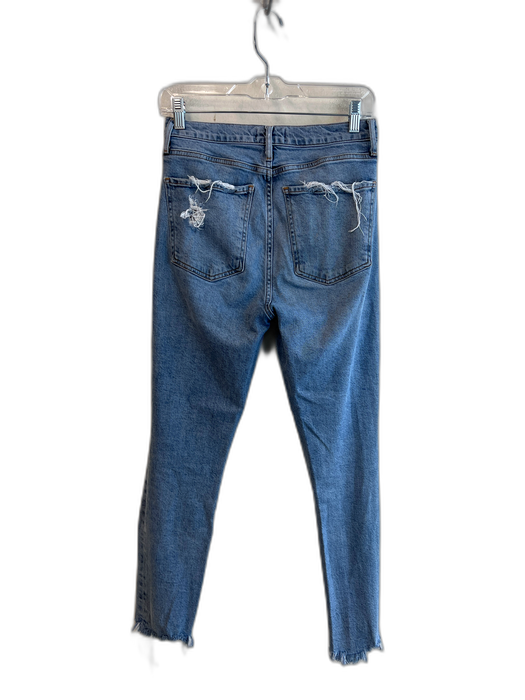 Agolde Size 27 Light Wash Cotton 5 Pocket Button Fly High Waist Ankle Fray Jeans Light Wash / 27
