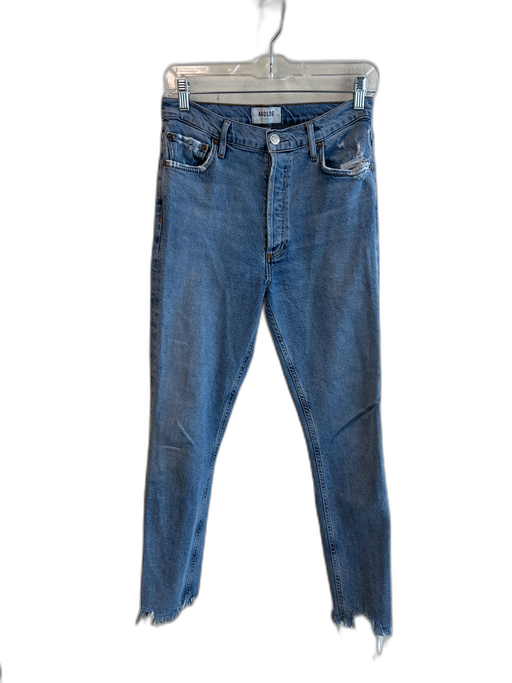 Agolde Size 27 Light Wash Cotton 5 Pocket Button Fly High Waist Ankle Fray Jeans Light Wash / 27