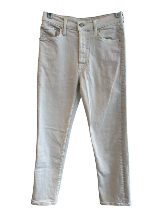 Mother Size 27 Cream Cotton Blend Button Fly Mid Rise 5 Pocket Jeans Cream / 27