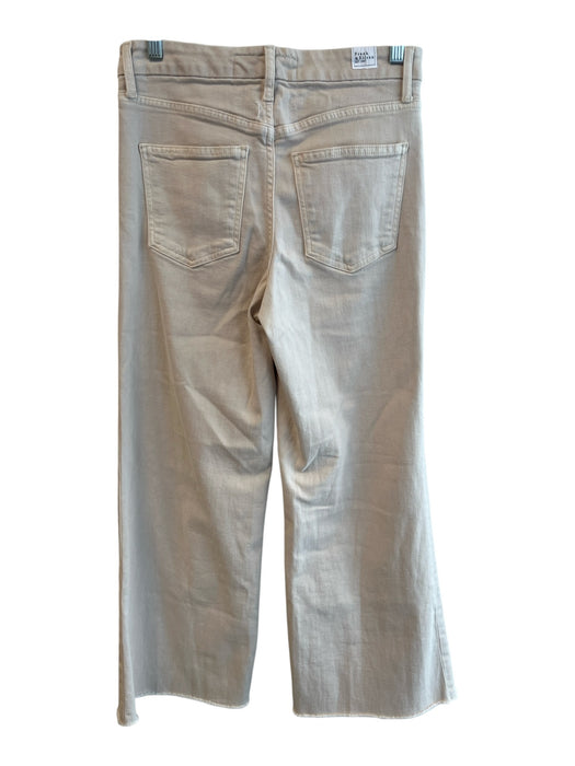 Frank & Eileen Size 26 Light Beige Cotton Blend 5 Pocket Zip Fly Wide Leg Jeans Light Beige / 26
