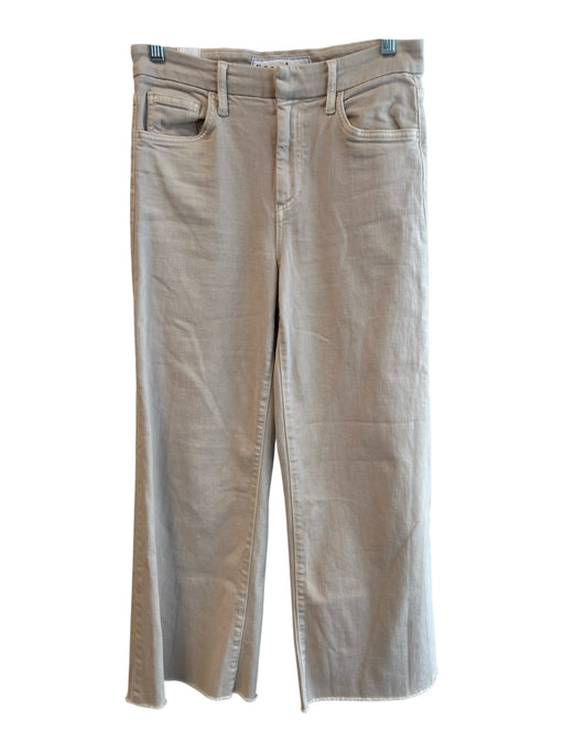 Frank & Eileen Size 26 Light Beige Cotton Blend 5 Pocket Zip Fly Wide Leg Jeans Light Beige / 26