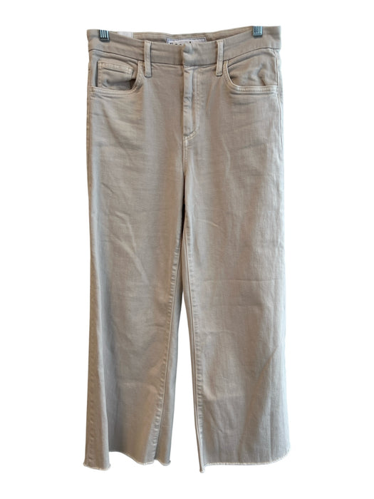 Frank & Eileen Size 26 Light Beige Cotton Blend 5 Pocket Zip Fly Wide Leg Jeans Light Beige / 26