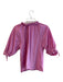 Sofia Size Est Small Pink Cotton Half Sleeve V Neck Ruffle Neck Top Pink / Est Small