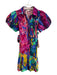 Alivia Size Medium Blue, Green & Multi Cotton Paint Splatter Button Down Dress Blue, Green & Multi / Medium