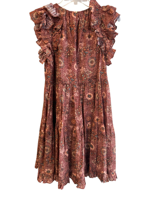 Ulla Johnson Size 2 Rust & mutli Cotton Blend Lined All Over Print Tiered Dress Rust & mutli / 2
