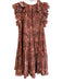 Ulla Johnson Size 2 Rust & mutli Cotton Blend Lined All Over Print Tiered Dress Rust & mutli / 2