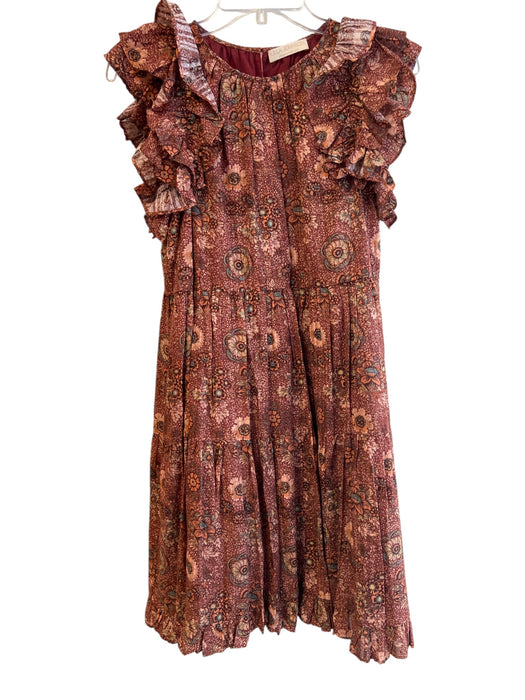 Ulla Johnson Size 2 Rust & mutli Cotton Blend Lined All Over Print Tiered Dress Rust & mutli / 2