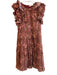 Ulla Johnson Size 2 Rust & mutli Cotton Blend Lined All Over Print Tiered Dress Rust & mutli / 2