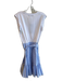 Veronica Beard Size Small White & Blue Cotton Scoop Neck Striped Side Zip Dress White & Blue / Small