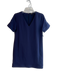 Theory Size 4 Navy Triacetate Blend Short Sleeve V Neck Side Pocket Dress Navy / 4