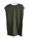 Theory Size Small Green Linen & Viscose Drop Shoulder Round Split Neck Dress Green / Small
