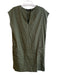 Theory Size Small Green Linen & Viscose Drop Shoulder Round Split Neck Dress Green / Small
