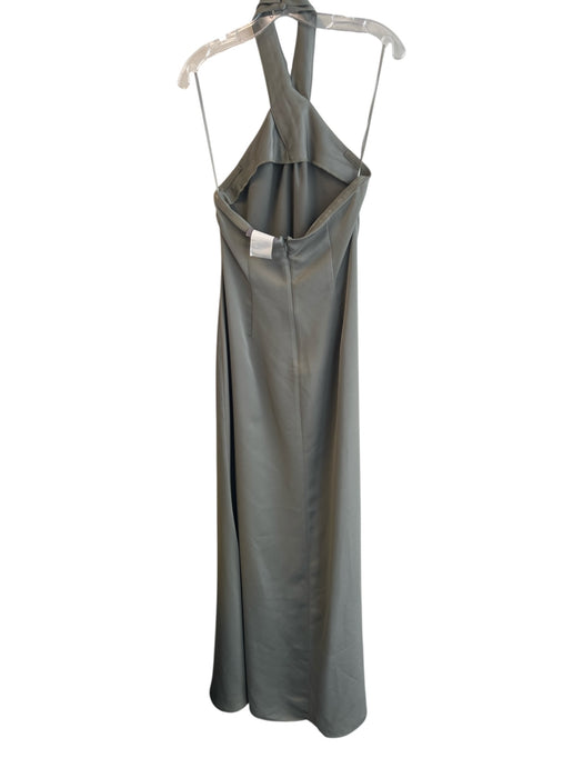 BHLDN Size 4 Moss Green No Fabric Tag Halter Twist Neck Back Zip Gown Moss Green / 4