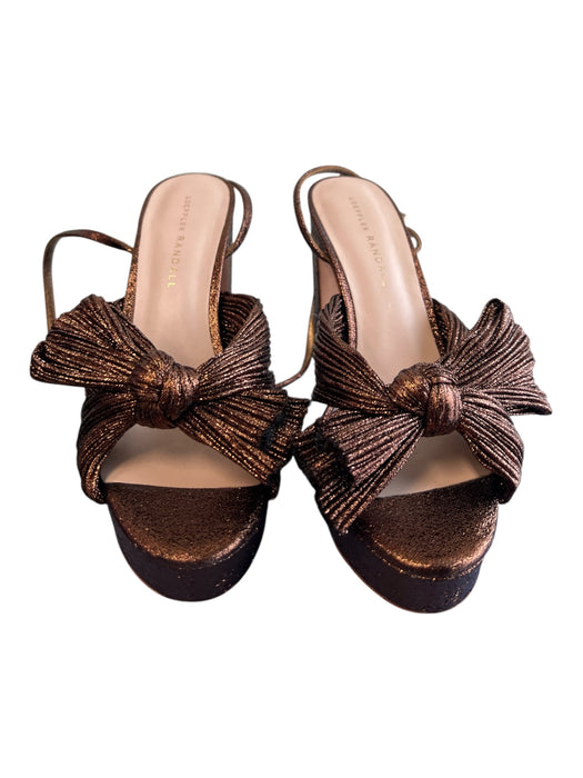 Loeffler Randall Shoe Size 7.5 Bronze Fabric Platform Ankle Buckle Shoes Bronze / 7.5