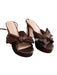 Loeffler Randall Shoe Size 7.5 Bronze Fabric Platform Ankle Buckle Shoes Bronze / 7.5