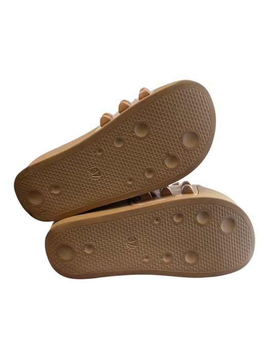 Carmen Sol Shoe Size 37 Dark Tan Rubber Platform 3 Strap Open Toe Slide Shoes Dark Tan / 37