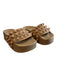 Carmen Sol Shoe Size 37 Dark Tan Rubber Platform 3 Strap Open Toe Slide Shoes Dark Tan / 37