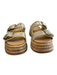 Dolce Vita Shoe Size 7 Silver & tan Leather & Straw Double Band 2 Buckles Shoes Silver & tan / 7