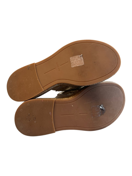 Dolce Vita Shoe Size 7 Silver & tan Leather & Straw Double Band 2 Buckles Shoes Silver & tan / 7