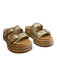 Dolce Vita Shoe Size 7 Silver & tan Leather & Straw Double Band 2 Buckles Shoes Silver & tan / 7
