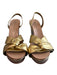 Diane Von Furstenberg Shoe Size 7 Gold Leather Twist Knot Slingback Sandal Shoes Gold / 7