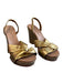 Diane Von Furstenberg Shoe Size 7 Gold Leather Twist Knot Slingback Sandal Shoes Gold / 7
