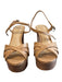 Schutz Shoe Size 7 Tan Leather Reptile Embossed Ankle Buckle Peep Toe Shoes Tan / 7