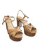 Schutz Shoe Size 7 Tan Leather Reptile Embossed Ankle Buckle Peep Toe Shoes Tan / 7