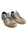 P448 Shoe Size 38 Blue & Gray Leather & Suede Round Toe lace up Low Top Shoes Blue & Gray / 38