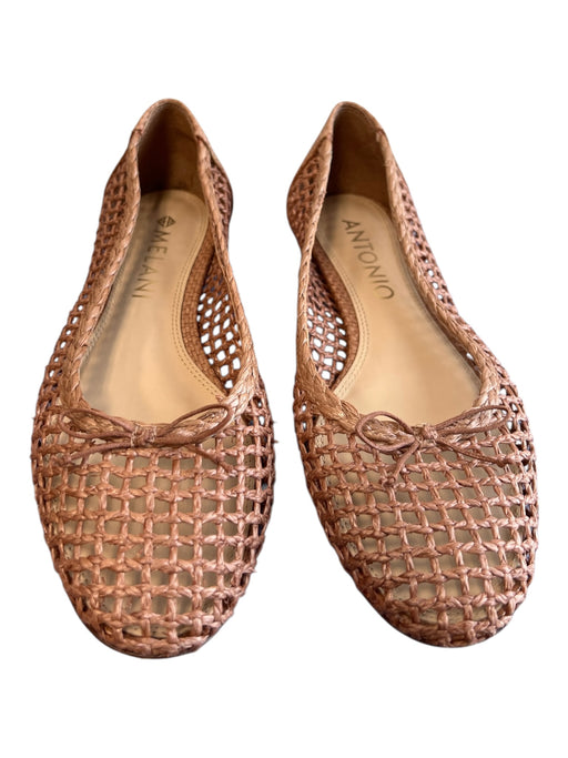 Antonio Melani Shoe Size 7 Brown Leather Woven Bow Flat Shoes Brown / 7