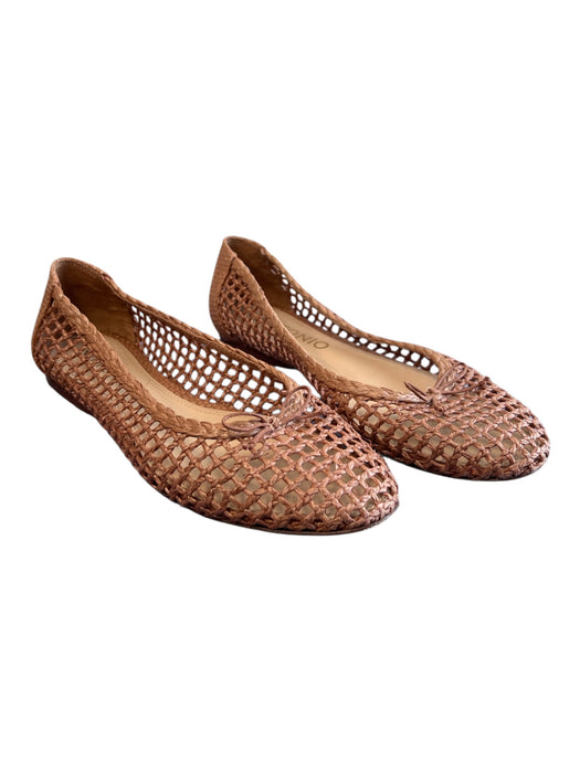 Antonio Melani Shoe Size 7 Brown Leather Woven Bow Flat Shoes Brown / 7