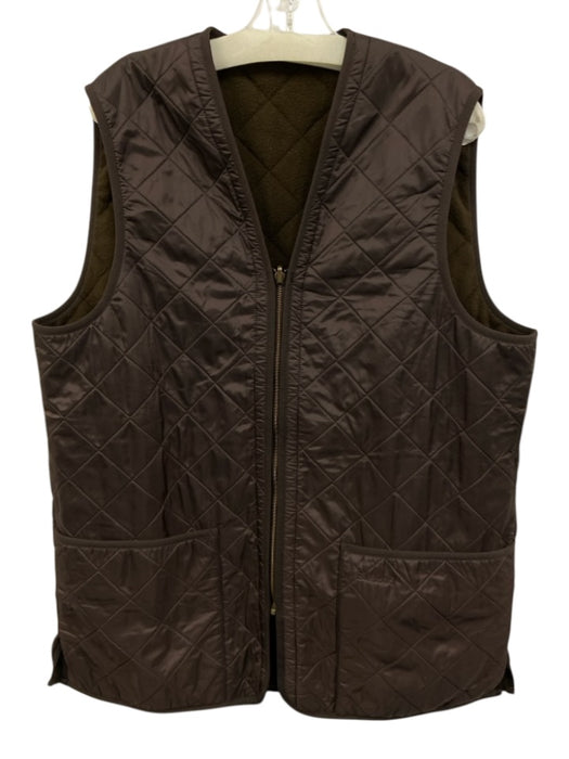 Barbour Size L Brown Polyamide Solid Quilted Men's Vest Brown / L