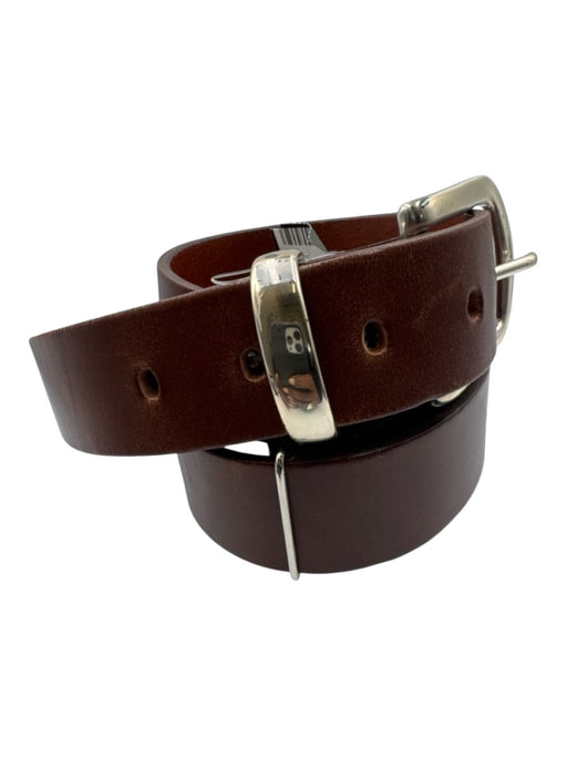 Littleton Brown Leather Solid Silver hardware Men's Belt Brown