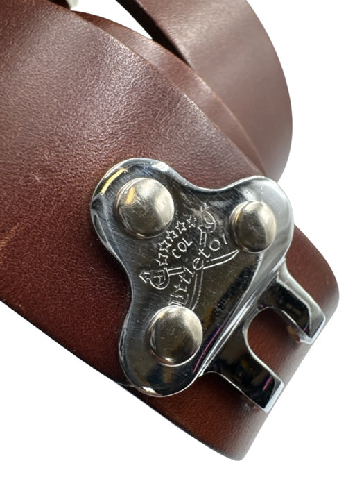 Littleton Brown Leather Solid Silver hardware Men's Belt Brown