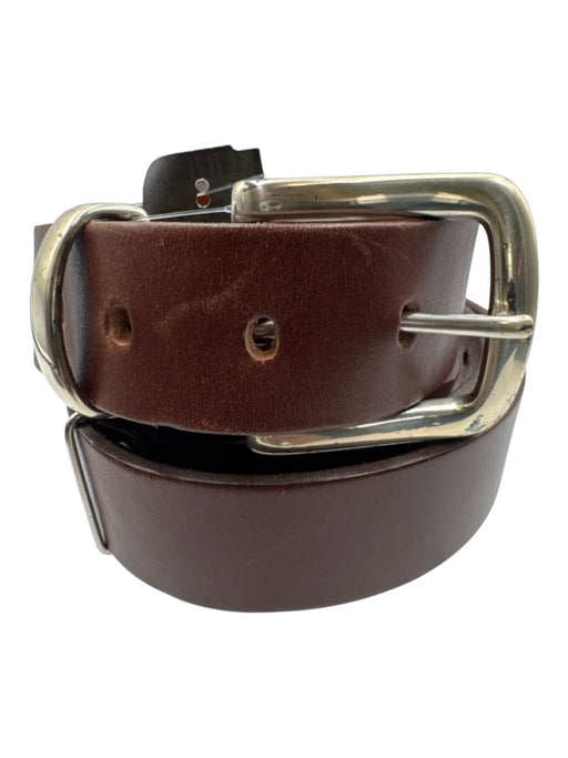 Littleton Brown Leather Solid Silver hardware Men's Belt Brown