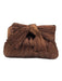 Loeffler Randall Copper Brown Textile Pleated Metallic Bow Chain Strap Bag Copper Brown / XS