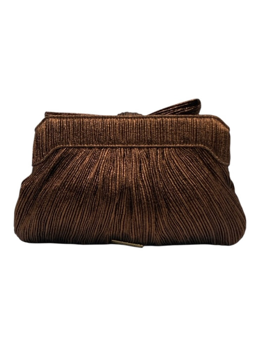 Loeffler Randall Copper Brown Textile Pleated Metallic Bow Chain Strap Bag Copper Brown / XS