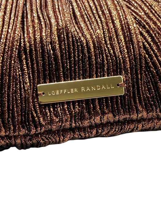 Loeffler Randall Copper Brown Textile Pleated Metallic Bow Chain Strap Bag Copper Brown / XS
