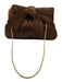 Loeffler Randall Copper Brown Textile Pleated Metallic Bow Chain Strap Bag Copper Brown / XS