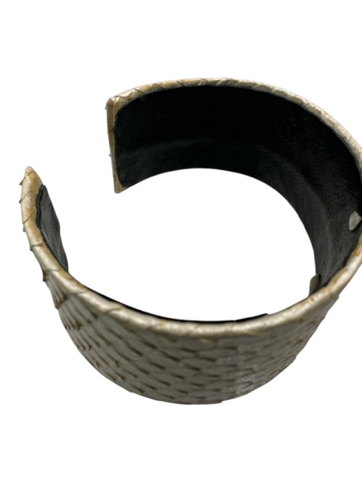 S. Carter Designs White & Silver Python Pave Diamonds Cuff Bracelet White & Silver