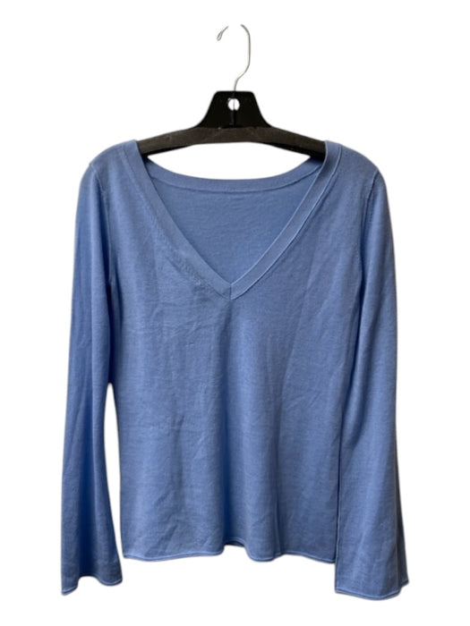 Vince Size M Light Blue Cashmere Back V Neck seam detail Long Sleeve Top Light Blue / M