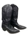 Justin Shoe Size Est 7.5 Black Leather Cowboy Pointed Toe Mid Calf Western Boots Black / Est 7.5