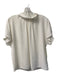 Vince Camuto Size S White Polyester Mock Neck Back Button Semi Sheer Top White / S