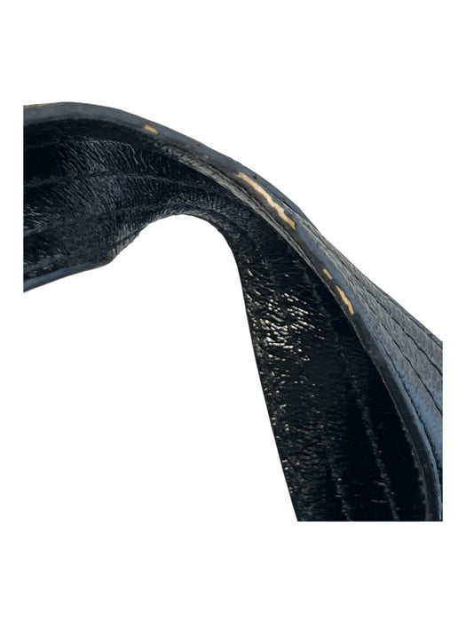 Elliot Lucca Black Leather Braided Detail 2 Strap Top Zip Bag Black / Large