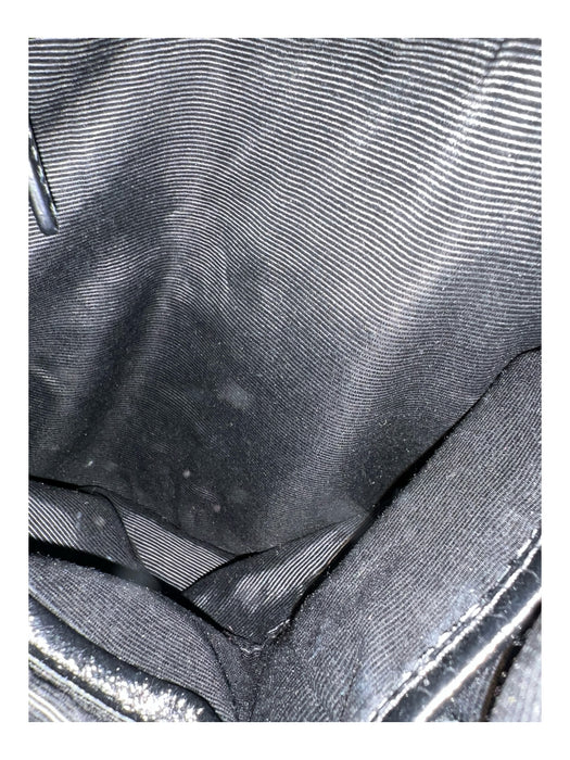 Elliot Lucca Black Leather Braided Detail 2 Strap Top Zip Bag Black / Large