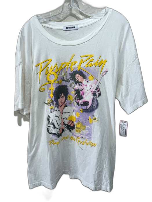 Daydreamer Size XL White Cotton logo T shirt Crew Men's Short Sleeve White / XL