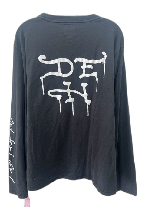 Ed Hardy Size XXL Black Cotton Skull T shirt Crew Men's Long Sleeve Shirt Black / XXL