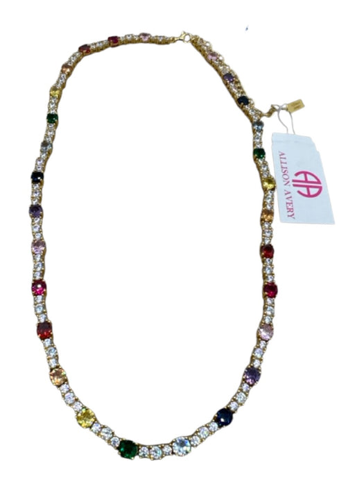 Allison Avery Gold & Rainbow Gold Plated Multi Color Tennis Chain Necklace Gold & Rainbow