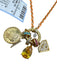 Allison Avery Orange, Gold & Multi Gold Plated Chain Crystal Dangle Necklace Orange, Gold & Multi